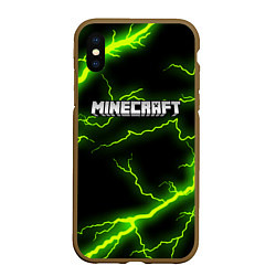 Чехол iPhone XS Max матовый MINECRAFT STORM, цвет: 3D-коричневый