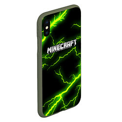 Чехол iPhone XS Max матовый MINECRAFT STORM, цвет: 3D-темно-зеленый — фото 2