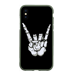Чехол iPhone XS Max матовый Rock, цвет: 3D-темно-зеленый