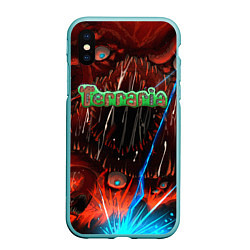 Чехол iPhone XS Max матовый Terraria, цвет: 3D-мятный