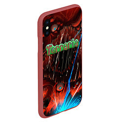 Чехол iPhone XS Max матовый Terraria, цвет: 3D-красный — фото 2