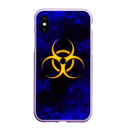 Чехол iPhone XS Max матовый BIOHAZARD, цвет: 3D-сиреневый