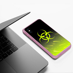 Чехол iPhone XS Max матовый BIOHAZARD, цвет: 3D-розовый — фото 2