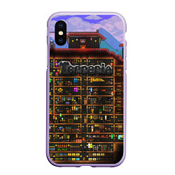 Чехол iPhone XS Max матовый TERRARIA, цвет: 3D-светло-сиреневый