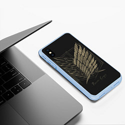 Чехол iPhone XS Max матовый Attack on titan, цвет: 3D-голубой — фото 2