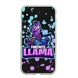 Чехол iPhone XS Max матовый Fortnite LLAMA, цвет: 3D-салатовый