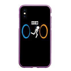 Чехол iPhone XS Max матовый PORTAL, цвет: 3D-фиолетовый