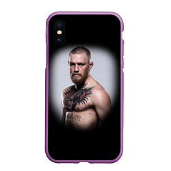 Чехол iPhone XS Max матовый Conor McGregor, цвет: 3D-фиолетовый