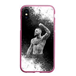 Чехол iPhone XS Max матовый Conor McGregor, цвет: 3D-малиновый