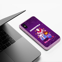 Чехол iPhone XS Max матовый UNDERTALE, цвет: 3D-сиреневый — фото 2