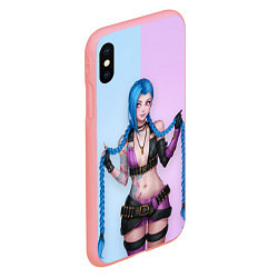 Чехол iPhone XS Max матовый League of Legends Jinx, цвет: 3D-баблгам — фото 2