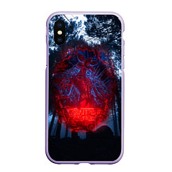 Чехол iPhone XS Max матовый Demogorgon Stranger Things, цвет: 3D-светло-сиреневый