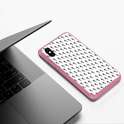 Чехол iPhone XS Max матовый LiL PEEP Pattern, цвет: 3D-малиновый — фото 2