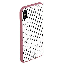 Чехол iPhone XS Max матовый LiL PEEP Pattern, цвет: 3D-малиновый — фото 2