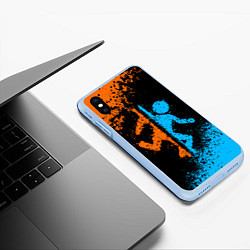 Чехол iPhone XS Max матовый PORTAL, цвет: 3D-голубой — фото 2