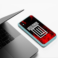Чехол iPhone XS Max матовый LINDEMANN FIRE, цвет: 3D-мятный — фото 2
