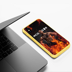 Чехол iPhone XS Max матовый Conor McGregor, цвет: 3D-желтый — фото 2
