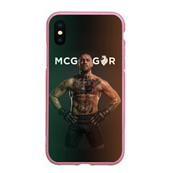 Чехол iPhone XS Max матовый Conor McGregor, цвет: 3D-розовый