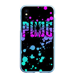 Чехол iPhone XS Max матовый PUBG, цвет: 3D-голубой