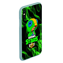 Чехол iPhone XS Max матовый BRAWL STARS LEON, цвет: 3D-мятный — фото 2