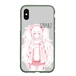 Чехол iPhone XS Max матовый Kawaii loli anime, цвет: 3D-темно-зеленый