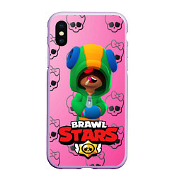 Чехол iPhone XS Max матовый Brawl stars, цвет: 3D-сиреневый