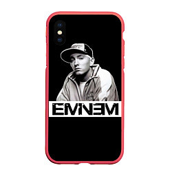 Чехол iPhone XS Max матовый Eminem цвета 3D-красный — фото 1