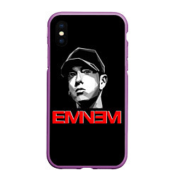 Чехол iPhone XS Max матовый Eminem, цвет: 3D-фиолетовый