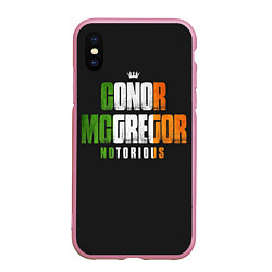 Чехол iPhone XS Max матовый Conor McGregor, цвет: 3D-розовый