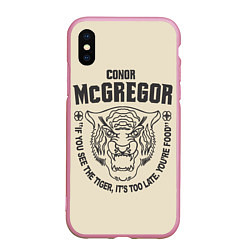 Чехол iPhone XS Max матовый Conor McGregor, цвет: 3D-розовый