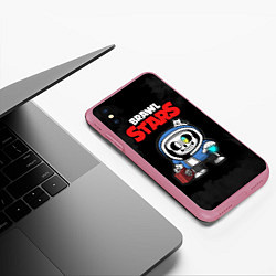 Чехол iPhone XS Max матовый BRAWL STARS MRP SANS, цвет: 3D-малиновый — фото 2