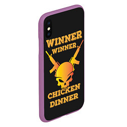 Чехол iPhone XS Max матовый Winner Chicken Dinner, цвет: 3D-фиолетовый — фото 2