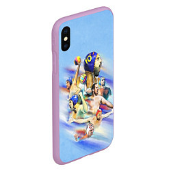 Чехол iPhone XS Max матовый Water polo players, цвет: 3D-сиреневый — фото 2