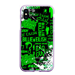 Чехол iPhone XS Max матовый BILLIE EILISH, цвет: 3D-сиреневый