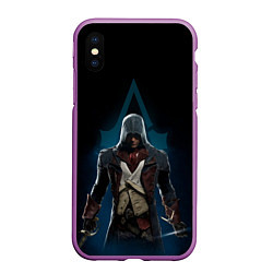 Чехол iPhone XS Max матовый Assassin’s Creed, цвет: 3D-фиолетовый