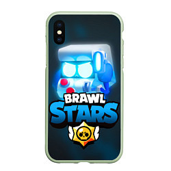 Чехол iPhone XS Max матовый BRAWL STARS 8 BIT, цвет: 3D-салатовый