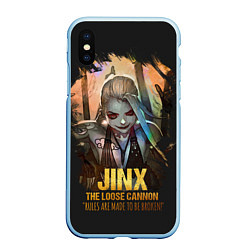 Чехол iPhone XS Max матовый Jinx, цвет: 3D-голубой