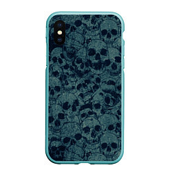 Чехол iPhone XS Max матовый Skull, цвет: 3D-мятный