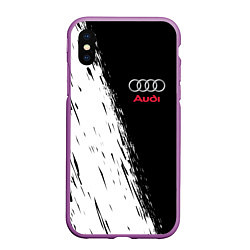 Чехол iPhone XS Max матовый AUDI, цвет: 3D-фиолетовый