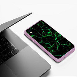 Чехол iPhone XS Max матовый Текстура, цвет: 3D-сиреневый — фото 2