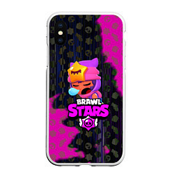 Чехол iPhone XS Max матовый BRAWL STARS SANDY, цвет: 3D-белый