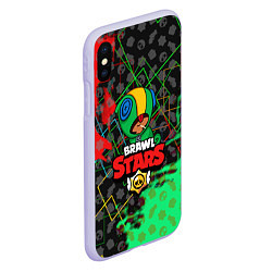 Чехол iPhone XS Max матовый BRAWL STARS:LEON, цвет: 3D-светло-сиреневый — фото 2