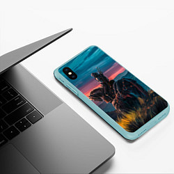 Чехол iPhone XS Max матовый The Witcher, цвет: 3D-мятный — фото 2