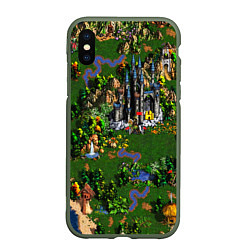 Чехол iPhone XS Max матовый Heroes of Might and Magic, цвет: 3D-темно-зеленый