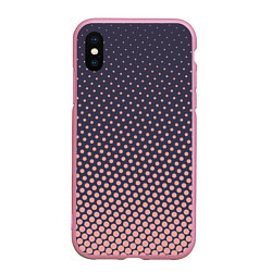 Чехол iPhone XS Max матовый Dots pattern, цвет: 3D-розовый