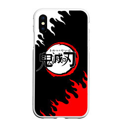 Чехол iPhone XS Max матовый KIMETSU NO YAIBA, цвет: 3D-белый