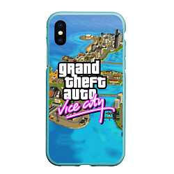 Чехол iPhone XS Max матовый GRAND THEFT AUTO:VICE CITY, цвет: 3D-мятный