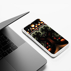 Чехол iPhone XS Max матовый ФРАКТАЛЬНЫЙ ОПТИЧЕСКИЙ УЗОР, цвет: 3D-белый — фото 2