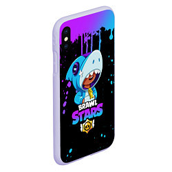 Чехол iPhone XS Max матовый Brawl Stars Leon Shark, цвет: 3D-светло-сиреневый — фото 2