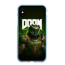 Чехол iPhone XS Max матовый Doom Eternal, цвет: 3D-голубой